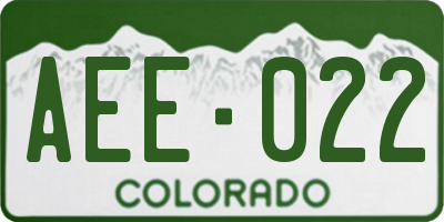 CO license plate AEE022