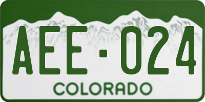 CO license plate AEE024
