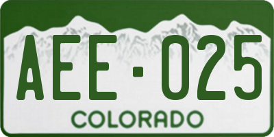 CO license plate AEE025