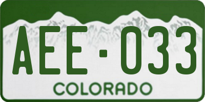 CO license plate AEE033