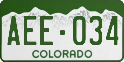 CO license plate AEE034