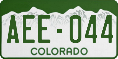 CO license plate AEE044
