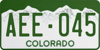CO license plate AEE045