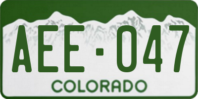 CO license plate AEE047
