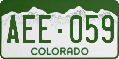 CO license plate AEE059