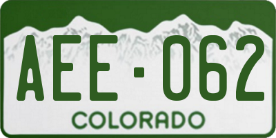 CO license plate AEE062