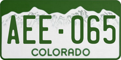 CO license plate AEE065