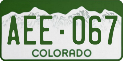 CO license plate AEE067