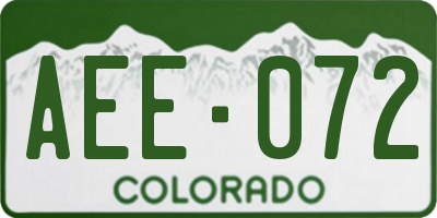 CO license plate AEE072