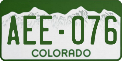 CO license plate AEE076
