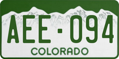 CO license plate AEE094