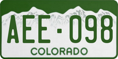 CO license plate AEE098