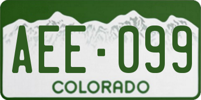 CO license plate AEE099