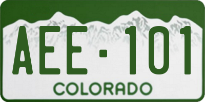 CO license plate AEE101