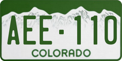 CO license plate AEE110