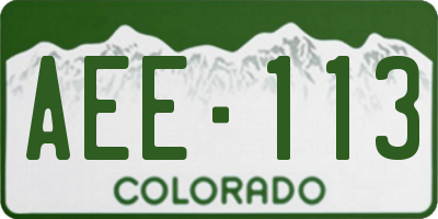 CO license plate AEE113