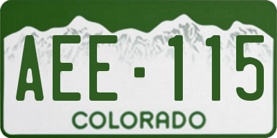 CO license plate AEE115
