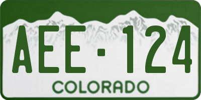 CO license plate AEE124