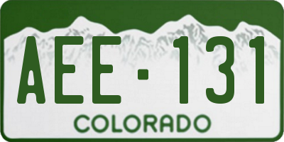 CO license plate AEE131
