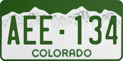 CO license plate AEE134