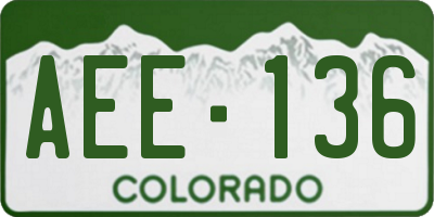 CO license plate AEE136