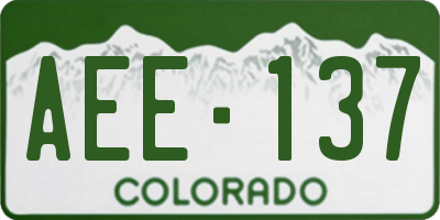 CO license plate AEE137