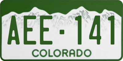 CO license plate AEE141