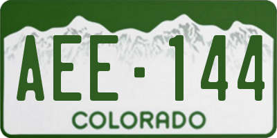 CO license plate AEE144