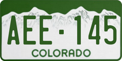 CO license plate AEE145