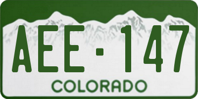 CO license plate AEE147