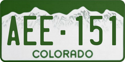 CO license plate AEE151