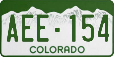 CO license plate AEE154