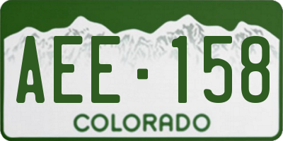 CO license plate AEE158