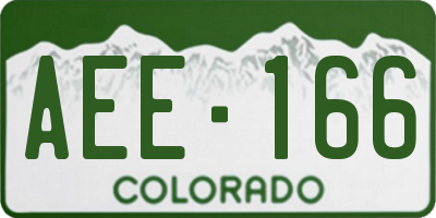 CO license plate AEE166
