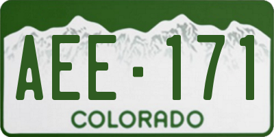 CO license plate AEE171