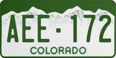 CO license plate AEE172