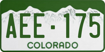 CO license plate AEE175