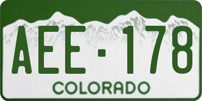 CO license plate AEE178