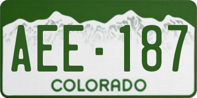 CO license plate AEE187