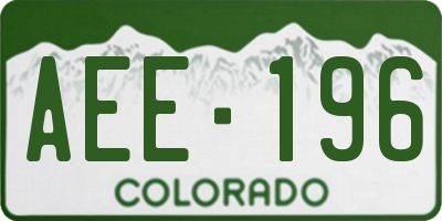 CO license plate AEE196