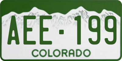 CO license plate AEE199