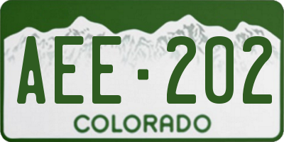 CO license plate AEE202
