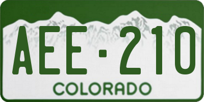CO license plate AEE210