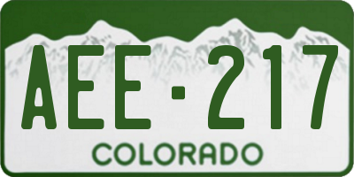 CO license plate AEE217