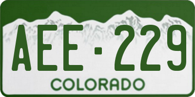 CO license plate AEE229