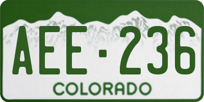 CO license plate AEE236