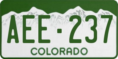 CO license plate AEE237