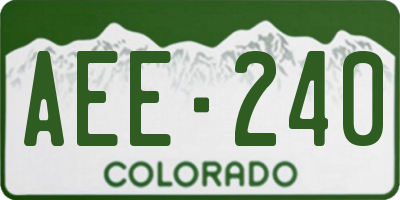 CO license plate AEE240