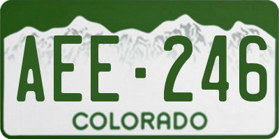 CO license plate AEE246