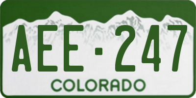CO license plate AEE247